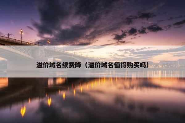 溢价域名续费降（溢价域名值得购买吗）