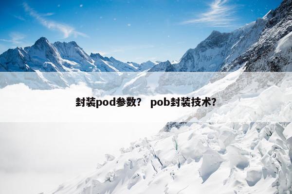 封装pod参数？ pob封装技术？