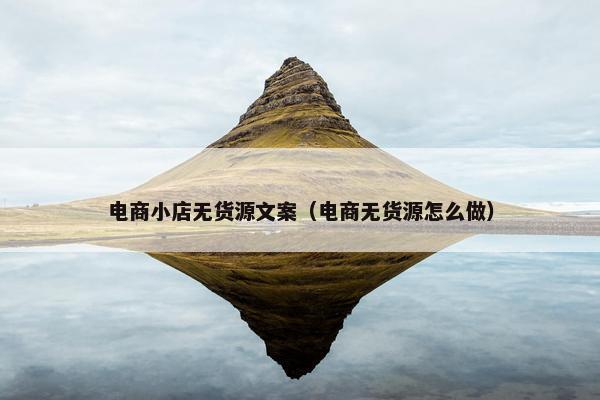 电商小店无货源文案（电商无货源怎么做）