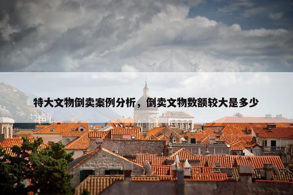 特大文物倒卖案例分析，倒卖文物数额较大是多少