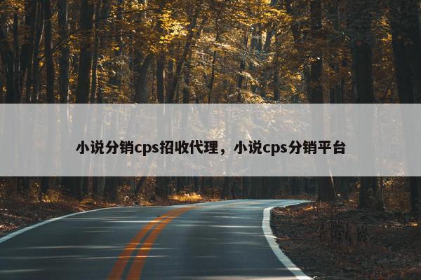 小说分销cps招收代理，小说cps分销平台
