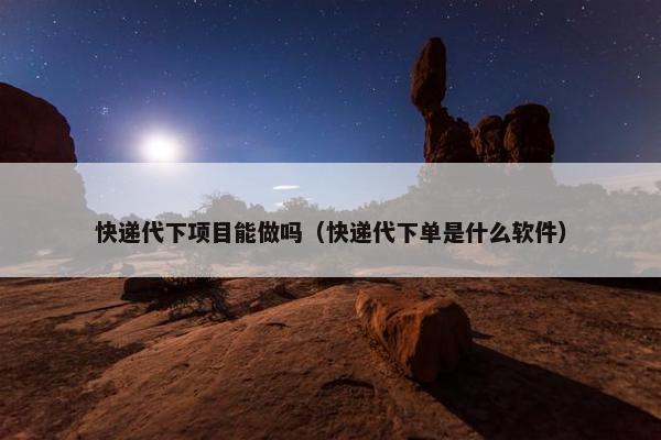 快递代下项目能做吗（快递代下单是什么软件）