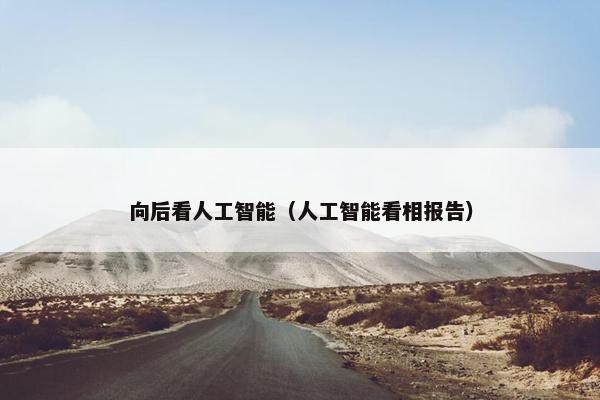 向后看人工智能（人工智能看相报告）