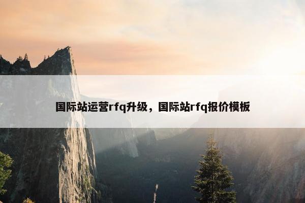 国际站运营rfq升级，国际站rfq报价模板