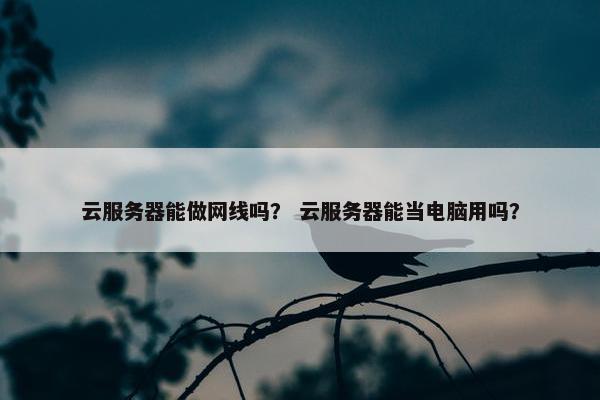 云服务器能做网线吗？ 云服务器能当电脑用吗？