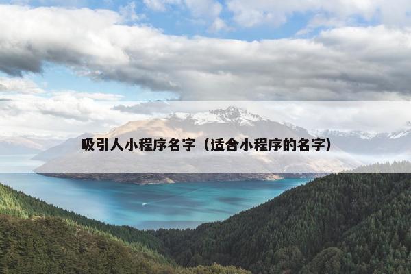 吸引人小程序名字（适合小程序的名字）