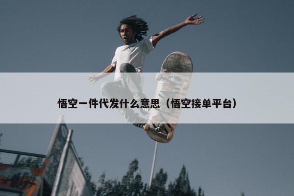 悟空一件代发什么意思（悟空接单平台）