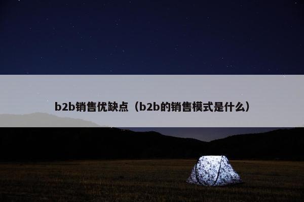 b2b销售优缺点（b2b的销售模式是什么）