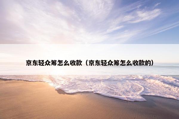 京东轻众筹怎么收款（京东轻众筹怎么收款的）