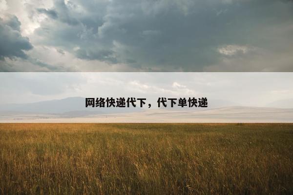 网络快递代下，代下单快递