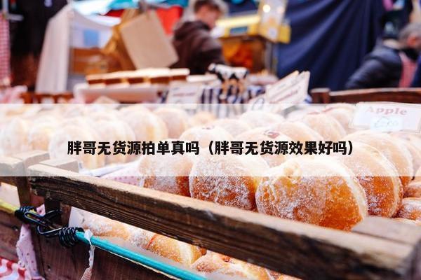 胖哥无货源拍单真吗（胖哥无货源效果好吗）