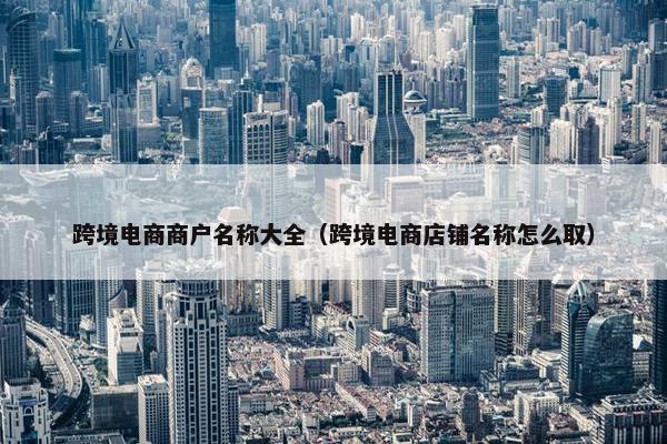 跨境电商商户名称大全（跨境电商店铺名称怎么取）