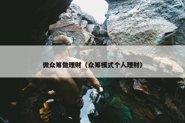 微众筹做理财（众筹模式个人理财）