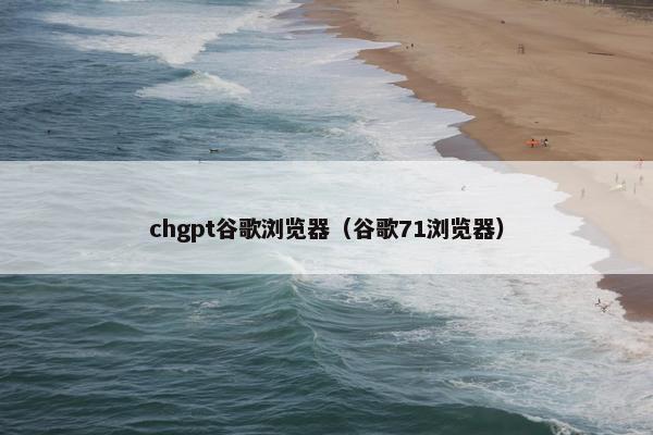 chgpt谷歌浏览器（谷歌71浏览器）
