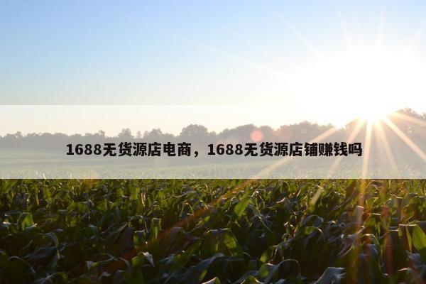 1688无货源店电商，1688无货源店铺赚钱吗