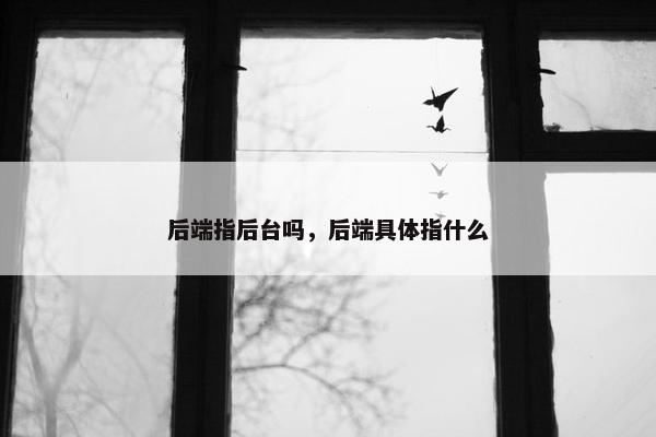 后端指后台吗，后端具体指什么