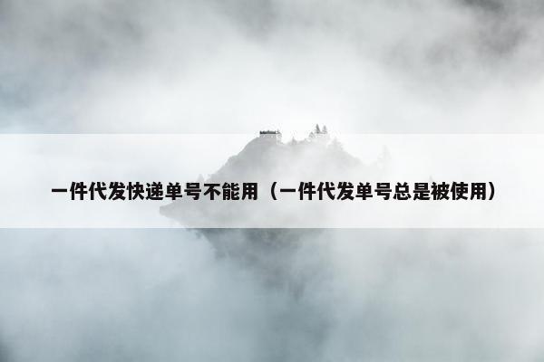 一件代发快递单号不能用（一件代发单号总是被使用）