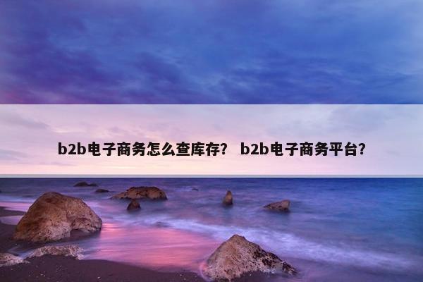 b2b电子商务怎么查库存？ b2b电子商务平台？