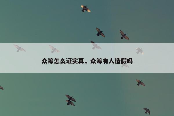 众筹怎么证实真，众筹有人造假吗