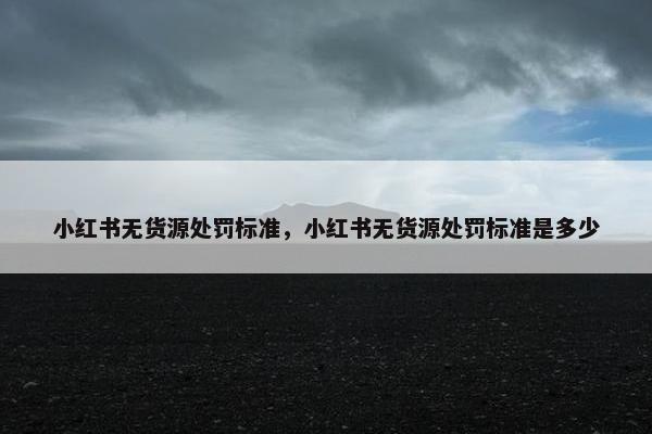 小红书无货源处罚标准，小红书无货源处罚标准是多少