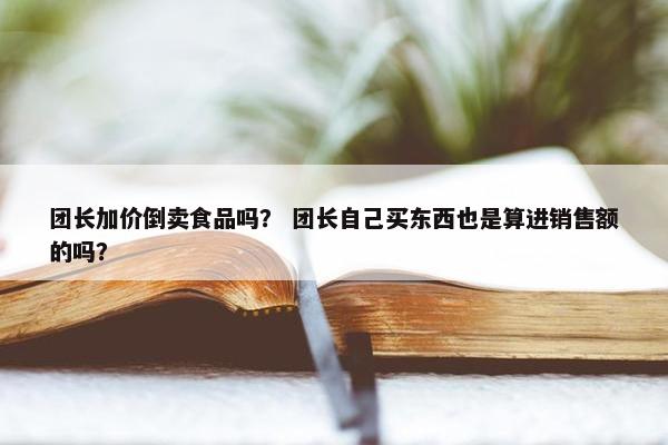 团长加价倒卖食品吗？ 团长自己买东西也是算进销售额的吗？