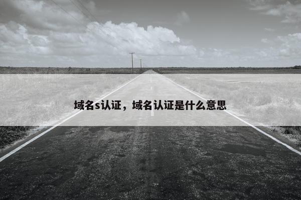 域名s认证，域名认证是什么意思