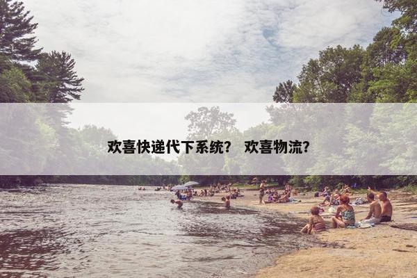 欢喜快递代下系统？ 欢喜物流？