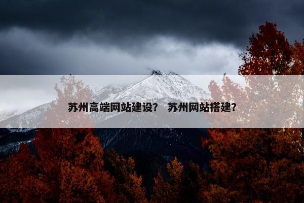 苏州高端网站建设？ 苏州网站搭建？
