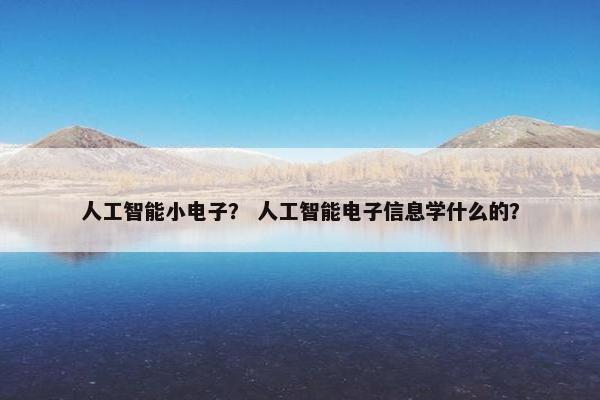 人工智能小电子？ 人工智能电子信息学什么的？