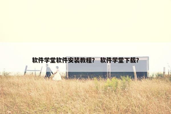 软件学堂软件安装教程？ 软件学堂下载？