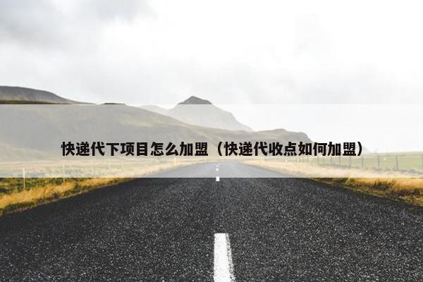 快递代下项目怎么加盟（快递代收点如何加盟）