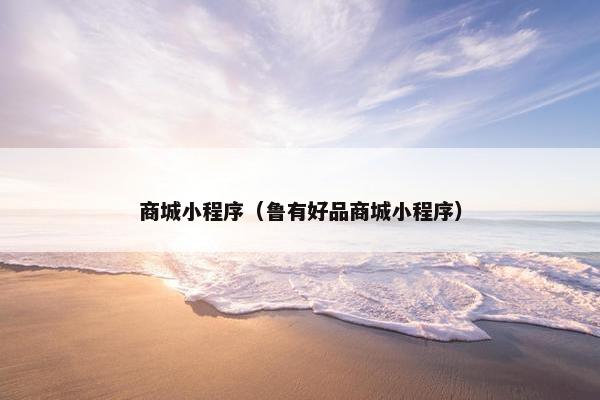 商城小程序（鲁有好品商城小程序）