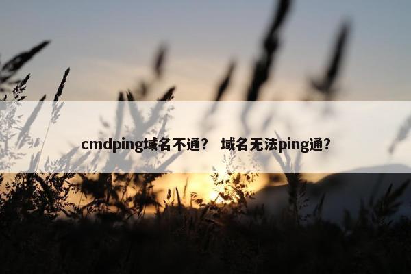 cmdping域名不通？ 域名无法ping通？