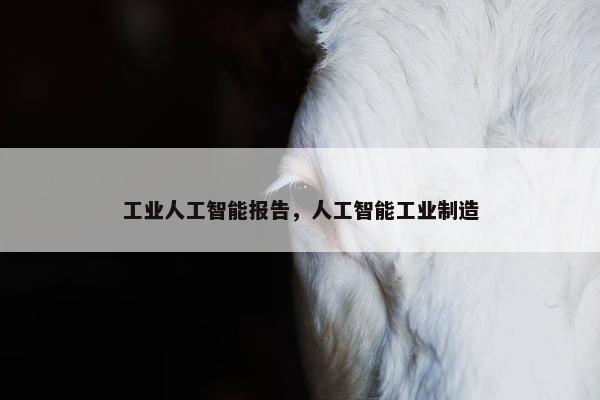 工业人工智能报告，人工智能工业制造