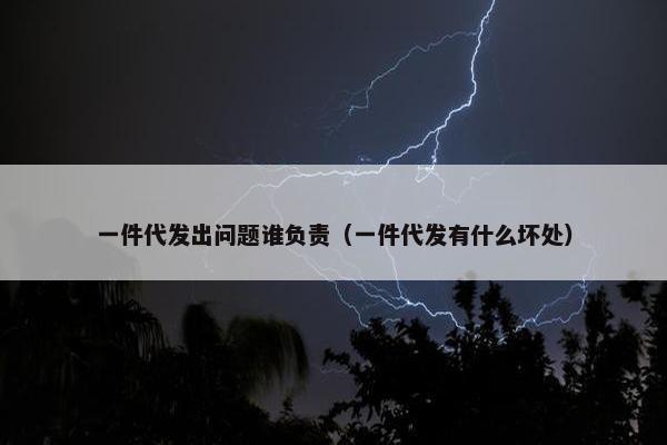 一件代发出问题谁负责（一件代发有什么坏处）