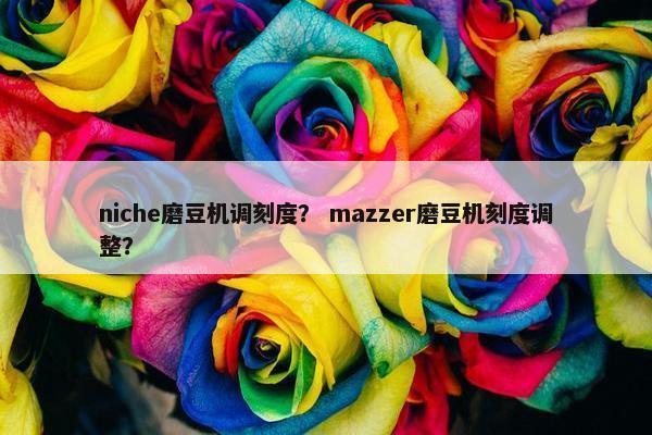 niche磨豆机调刻度？ mazzer磨豆机刻度调整？