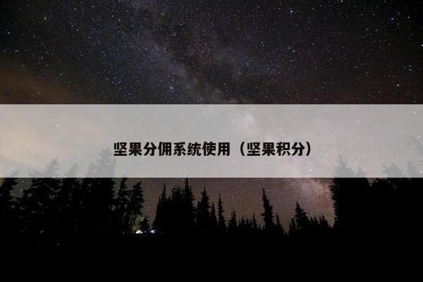 坚果分佣系统使用（坚果积分）