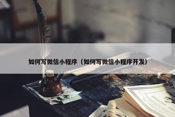 如何写微信小程序（如何写微信小程序开发）
