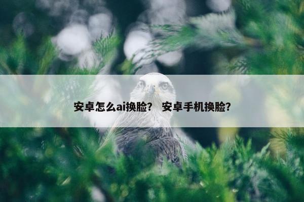安卓怎么ai换脸？ 安卓手机换脸？