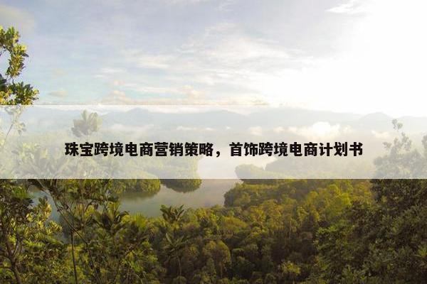 珠宝跨境电商营销策略，首饰跨境电商计划书