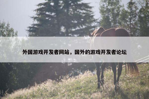 外国游戏开发者网站，国外的游戏开发者论坛