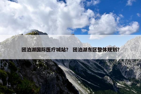 团泊湖国际医疗城站？ 团泊湖东区整体规划？
