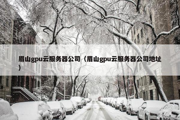 眉山gpu云服务器公司（眉山gpu云服务器公司地址）
