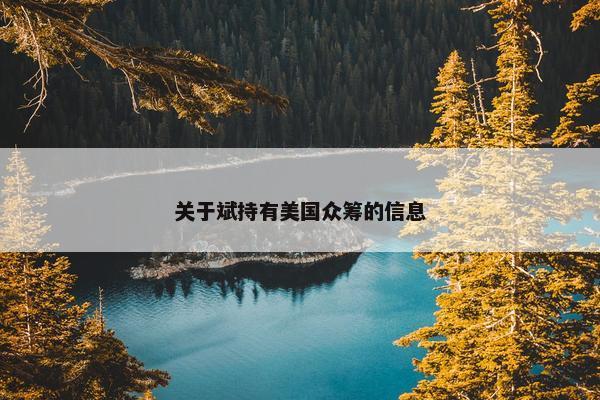 关于斌持有美国众筹的信息