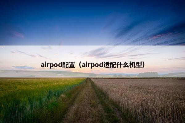airpod配置（airpod适配什么机型）