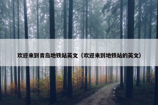 欢迎来到青岛地铁站英文（欢迎来到地铁站的英文）