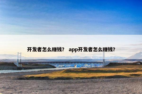 开发者怎么赚钱？ app开发者怎么赚钱？