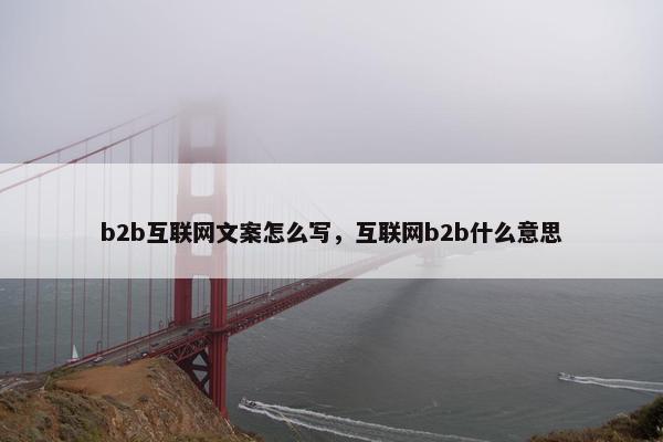 b2b互联网文案怎么写，互联网b2b什么意思