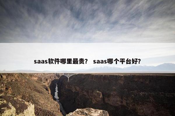 saas软件哪里最贵？ saas哪个平台好？
