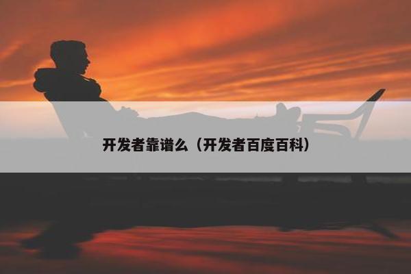 开发者靠谱么（开发者百度百科）